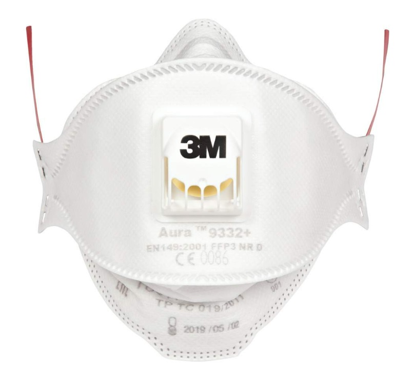 3M Masque de protection respiratoire 9332+ blanc/rouge, 2 pièces