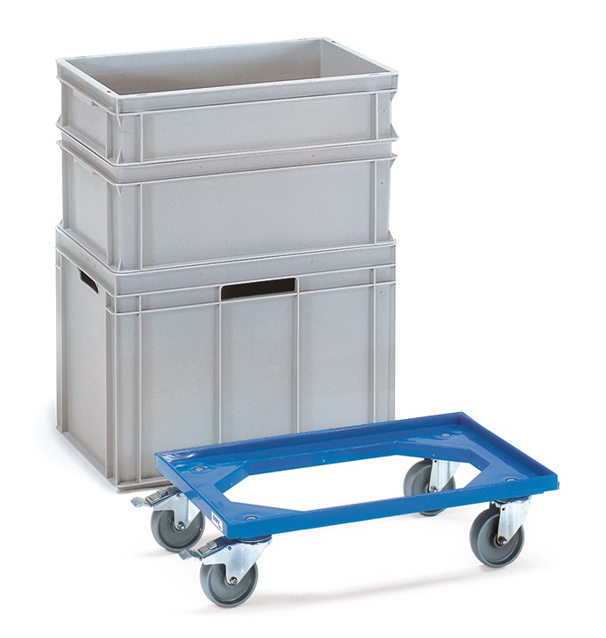 Fetra Rouleau Eurocaisse 250 kg, cadre ouvert, en plastique