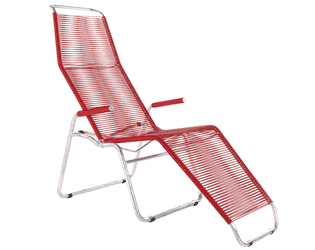 Schaffner Chaise longue spaghetti BRISSAGO, patins avec accoudoirs, empilable