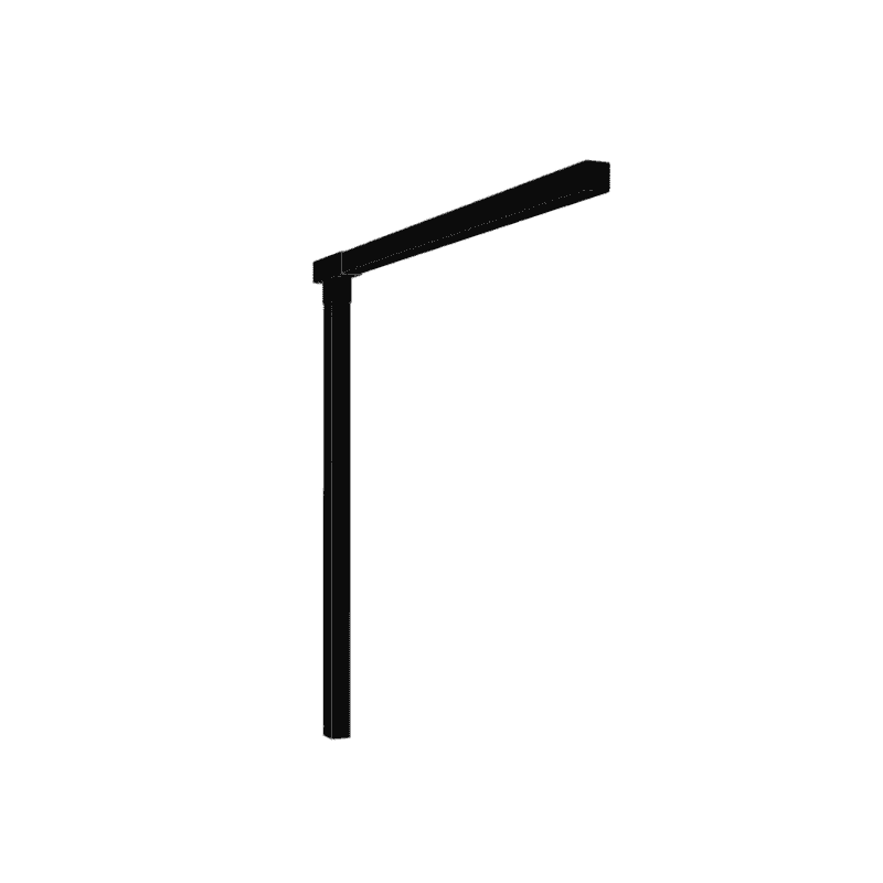 PLUS Einzelpergola, Schwarz RAL 9005, Verlängerungsmodul, BxTxH 1880 x 90 x 2170 mm