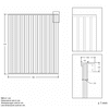 PLUS Noor Zaun aus Holz, Schwarz RAL 9005, LxBxH 1500 x 35/68 x 1780 mm