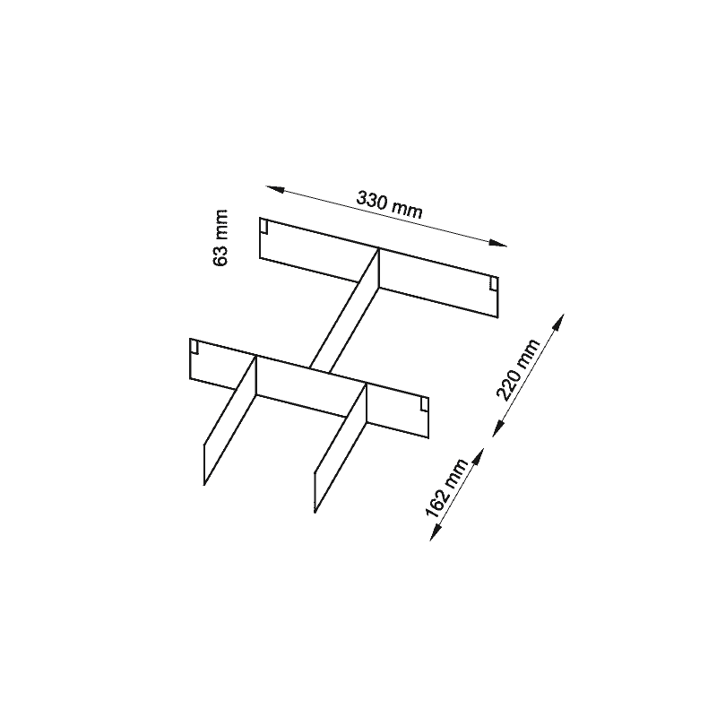 Schubladentrenner für Rollcontainer, 2er-Set in grau
