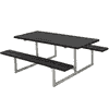PLUS Basic Ensemble de mobilier de jardin RePlast, noir, disponible en plusieurs modèles