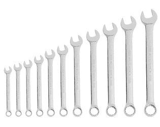 KRAFTWERK PRO LINE Gabelringschlüssel-Satz Zollmass aus Chrom-Vanadium, 11-teilig, 3/8"–1"