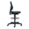 Laborstuhl Bimos 9071 mit Fussring und Rollen, höhenverstellbar, Kunstleder, schwarz