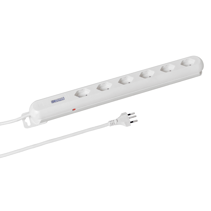 Steffen Steckdosenleiste LINEA PLUS, 6 x T13 Steckdosen, 3 m Kabel, in diversen Ausführungen