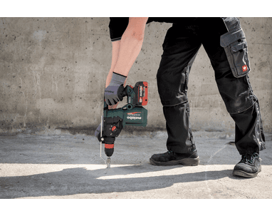 Metabo Set de marteaux à batterie KH 18 LTX BL 28 Q, 18 V (Solo) avec système d'aspiration des poussières intégré ISA 28 et metaBOX 185 XL