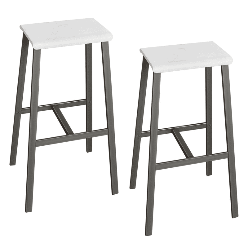Tabouret de bar Loris avec repose-pieds, lot de 2, design industriel, 640 x 390 x 770 mm, en 2 couleurs