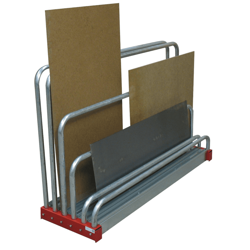 Schulte Reststück-Regal verzinkt / rot, 5 Fächer à 50 mm, (HxBxT) 1000 x 480 x 1600 mm