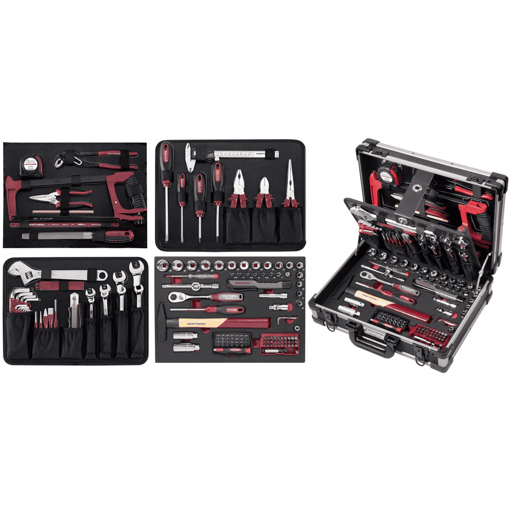 KRAFTWERK coffret à outils professionnel en aluminium, PRO LINE, outils inclus, 151 pièces