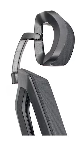 Appuie-tête pour chaise de bureau Orion I avec accoudoirs et dossier en maille, noir