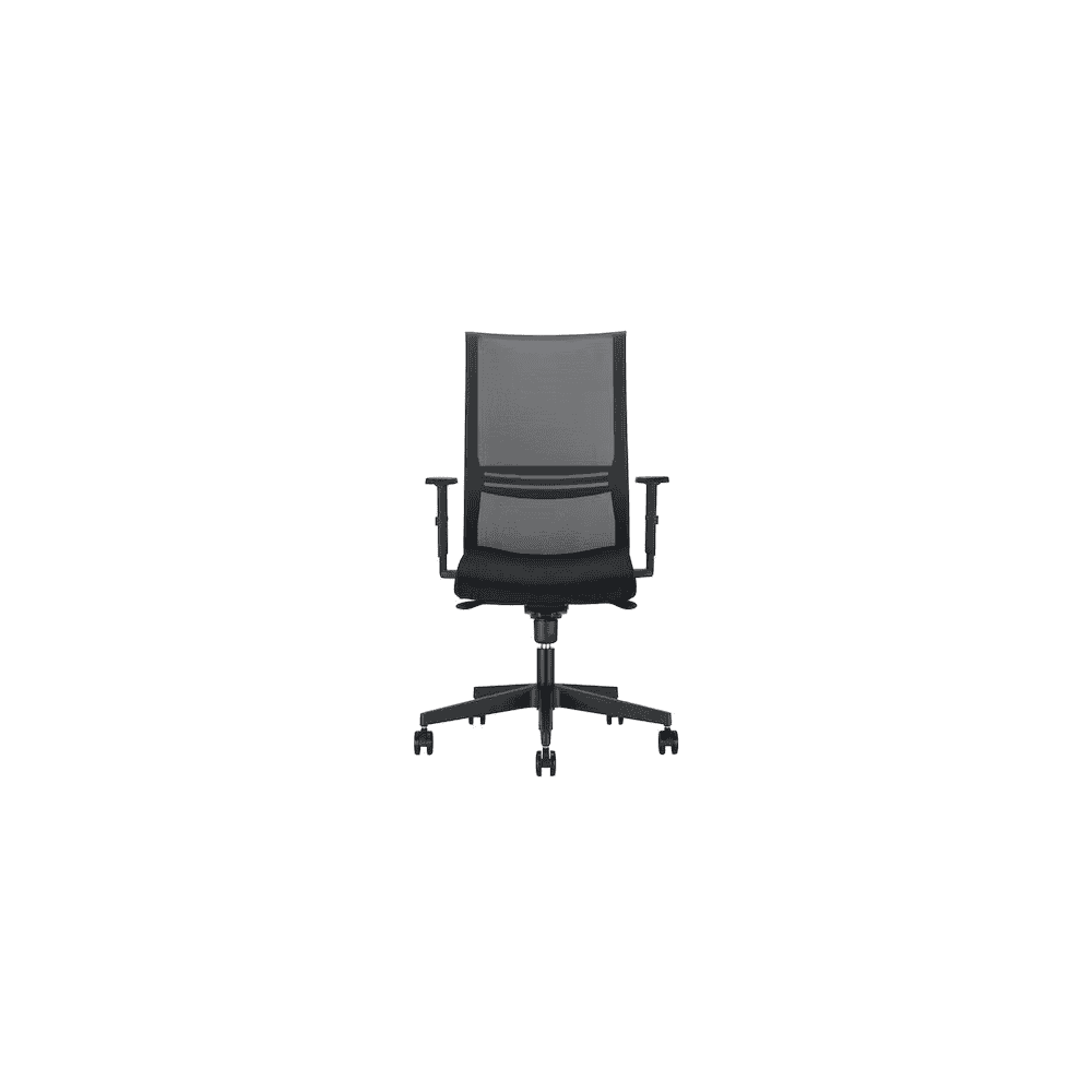 Chaise de bureau Nowy Styl Altum avec dossier en résille, mécanisme synchrone et accoudoirs, noir