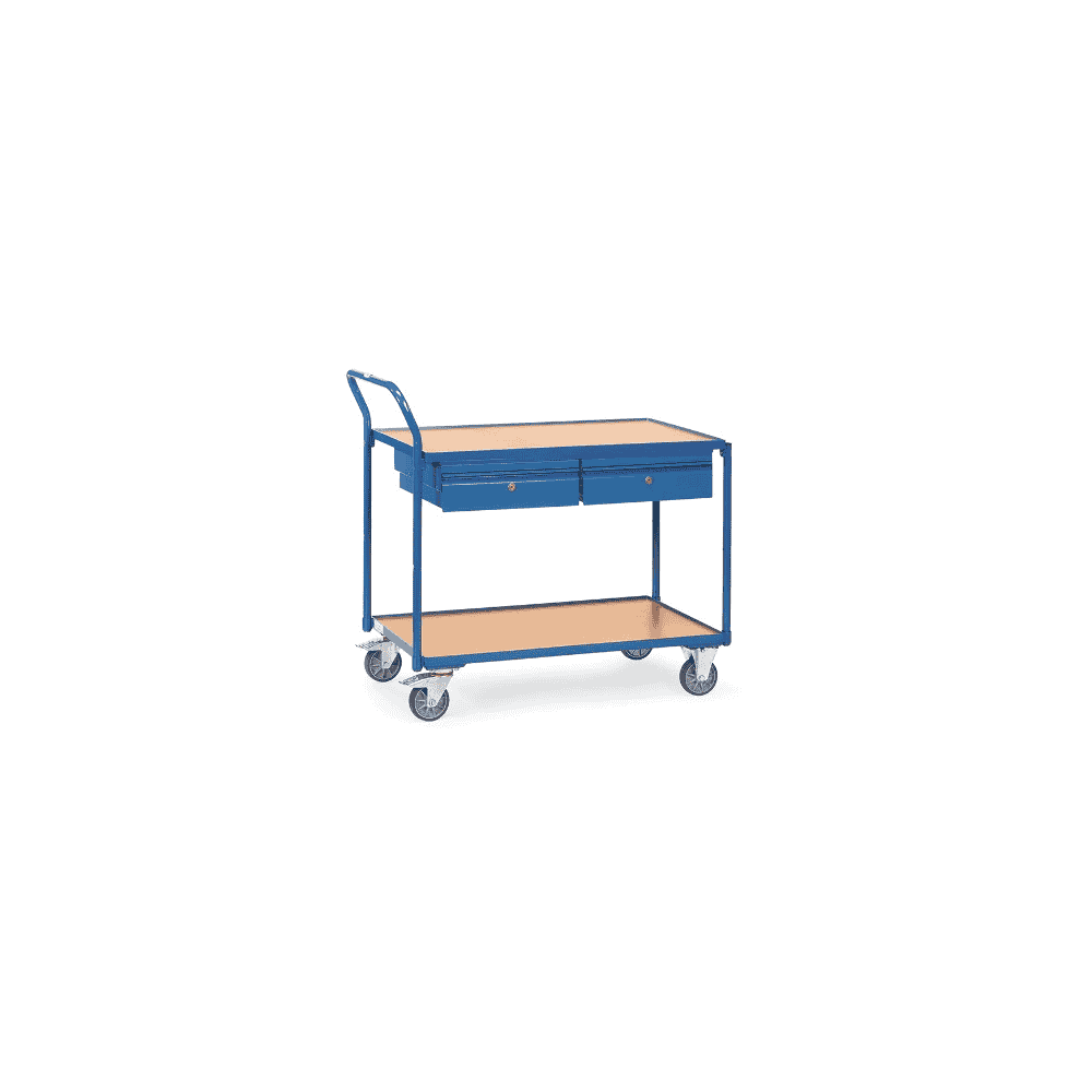 Fetra Tischwagen mit zwei Schubladen und zwei Böden, 1135 x 611 x 1040 mm