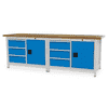 Bedrunka+Hirth Kastenwerkbank, R 18-24, 6 Schubladen und 2 Flügeltüren, BxT 2500 x 750 mm