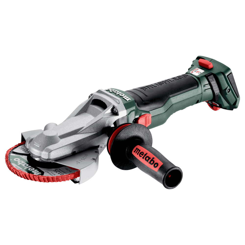 Metabo Meuleuse d'angle à tête plate à batterie WVBF 18 LTX BL 15-125 Quick, 18 V (Solo) avec metaBOX 165 L