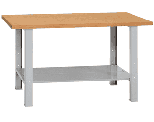 KRAFTWERK Werkbank MODULAR 1500 mit Bodenblech, Buche-Multiplex Arbeitsplatte, BxTxH 1500 x 700 x 840 mm