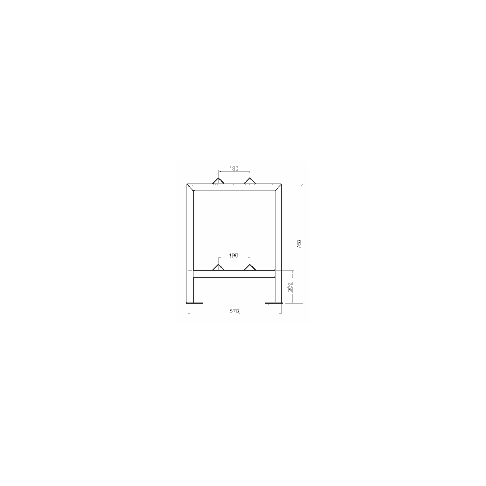Support peint pour bac de rétention fermé (Art. 5145), adapté au stockage de 2 fûts de 60 l
