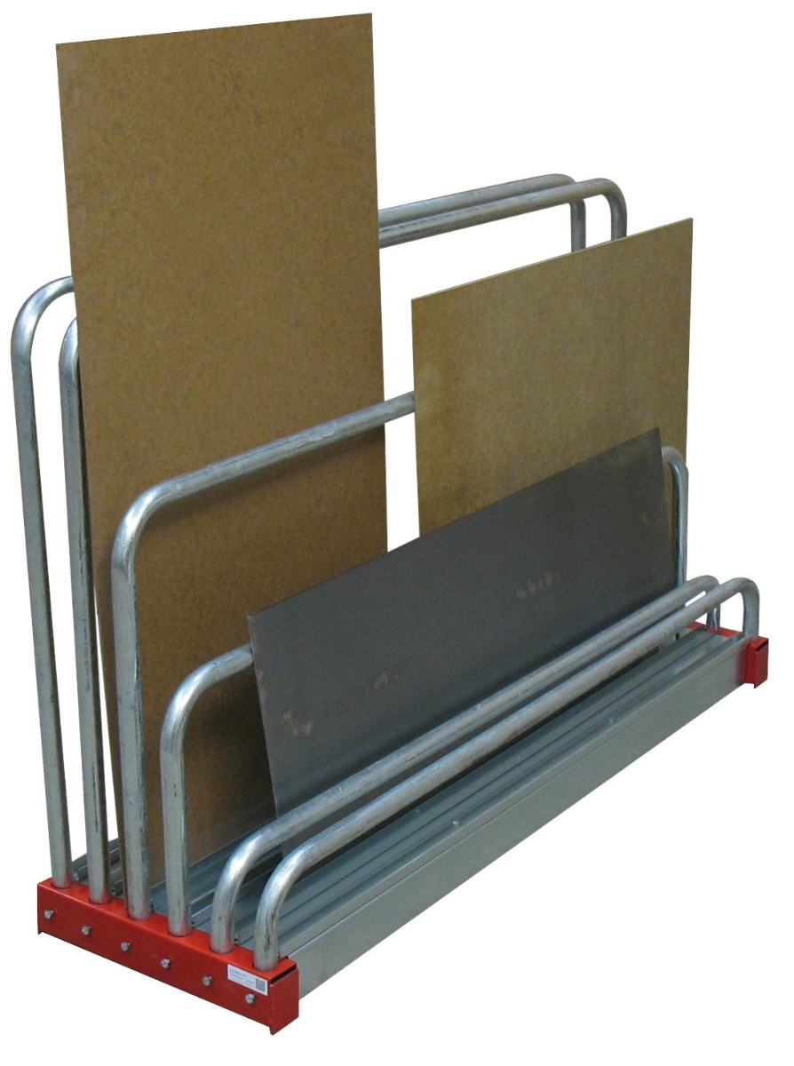 Schulte Reststück-Regal verzinkt / rot, 5 Fächer à 50 mm, (HxBxT) 1000 x 480 x 1600 mm