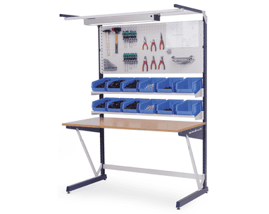 Bedrunka+Hirth Arbeitsplatzsystem workraster mit Multi-Wand-Aufbau und Lochwand, BxTxH 1500 x 800 x 2070 mm