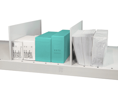 Schulte tôle de séparation enfichable autoportante pour tablettes MULTIplus250/330, gris clair RAL 7035