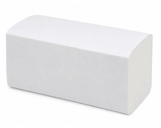 Essuie-mains pliés, pliage en V, 2 couches, palette de 16 cartons