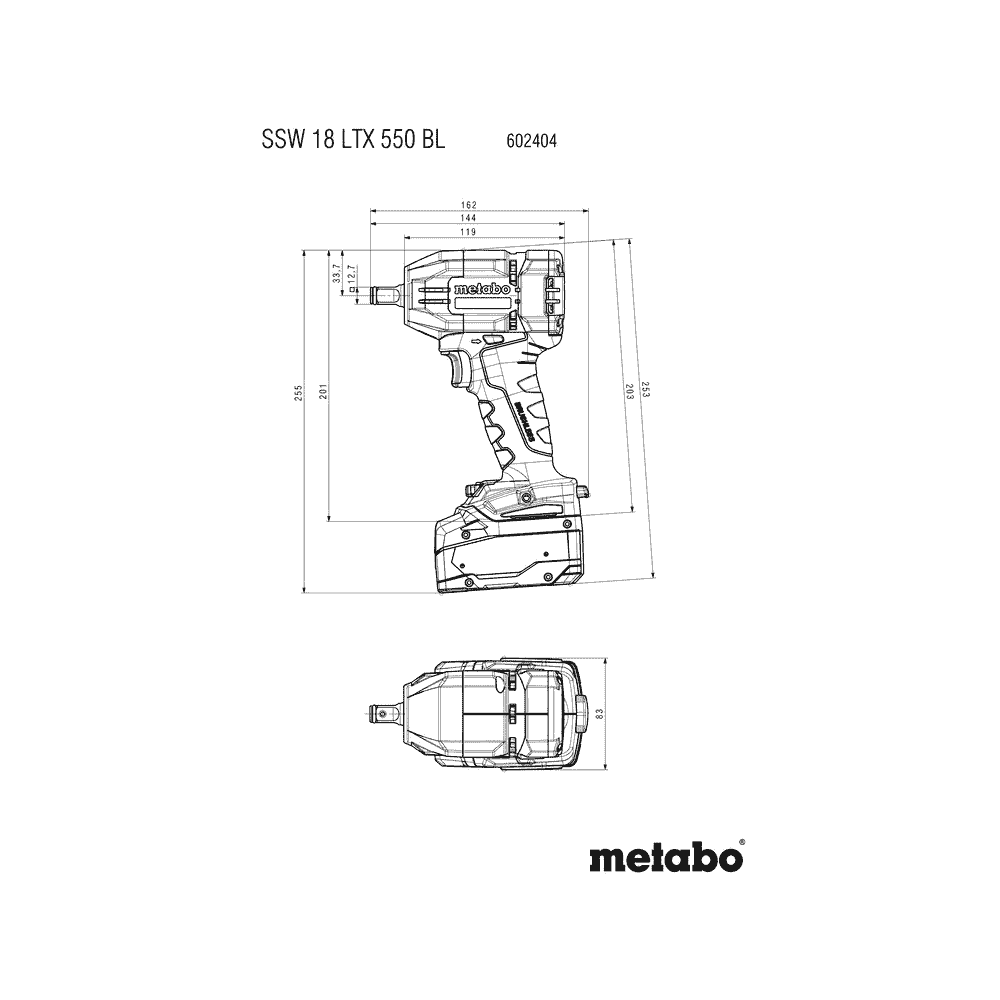 Metabo Akku-Schlagschrauber SSW 18 LTX 550 BL, 18 V in drei Ausführungen