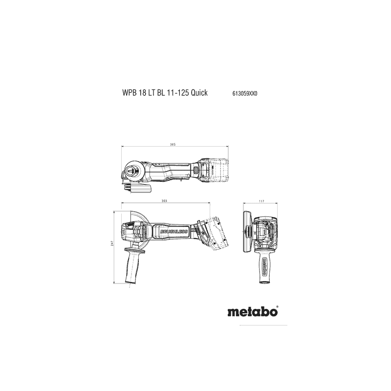 Metabo Akku-Winkelschleifer WPB 18 LT BL 11-125 Quick, 18 V in zwei Ausführungen