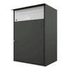 Huber Boîte aux lettres Alu 400 en aluminium avec compartiment de rangement de 40 l, plusieurs couleurs disponibles