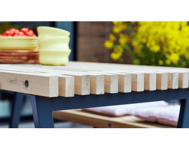 Siesta-table de jardin, bois flottant couleur, 1380 x 765 x 720 mm