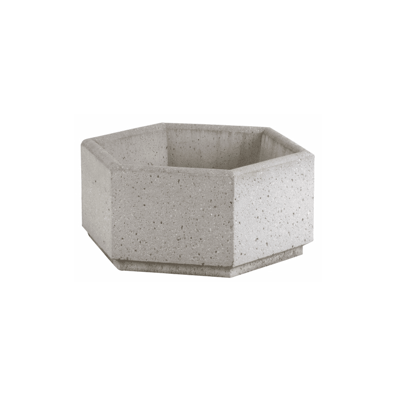 Sechseckiger Blumenbehälter aus Beton