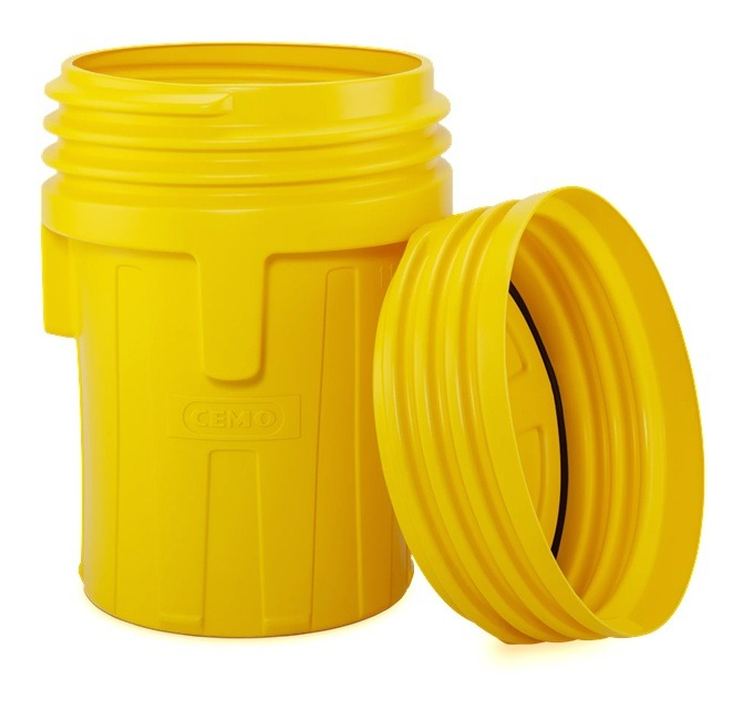 CEMO Fût de sécurité en PE, 350 l, jaune