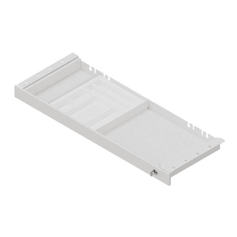 Unterbauschublade Ultra, Soft-Close-Einzug, abschliessbar, B 824 x T 305 x H 55 mm, weiss