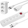 Steffen Steckdosenleiste POWER EASY, 5 x T13, Mehrfachadapter 3 x T13, Verlängerungskabel Td 3x1mm² - 3 m,  IP20, weiss