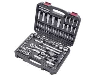 KRAFTWERK BASIC LINE Werkzeugkoffer, Steckschlüssel-Satz 1/4" + 1/2", inkl. Werkzeug, 105-teilig