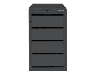 Abri pour poubelles KUBA 120 en tôle d'acier galvanisée, RAL 7016, pour 1 à 6 poubelles de 120 l