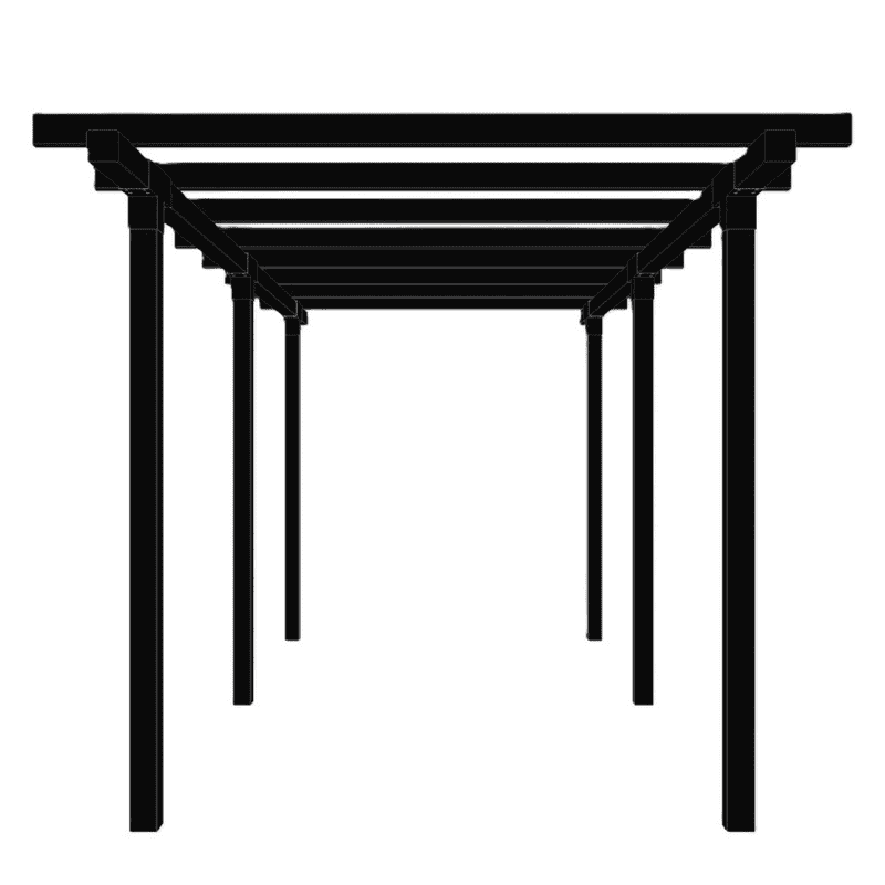 PLUS Pergola double, noir RAL 9005, modèle 2, L x P x H 4760 x 2380 x 2260 mm