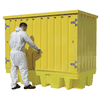 Bac de rétention couvert pour 2 conteneurs IBC ou 8 fûts, 1140 l, jaune, pour usage extérieur