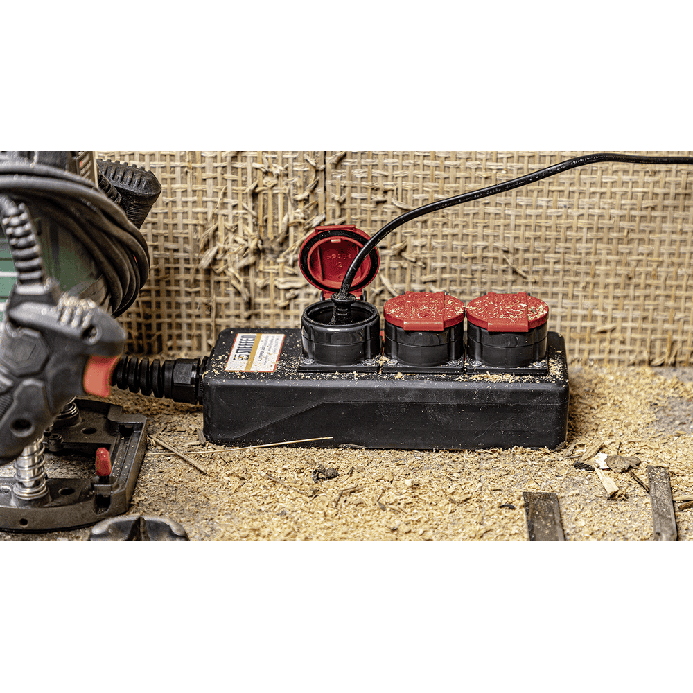 Steffen Multiprise PROFESSIONAL, prises de courant T25, 16 A, GdV 5 x 2.5mm², IP55, noir/rouge, différents versions
