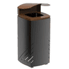 Poubelle MIELEK M en acier, 80 litres, couvercle rabattable verrouillable, L × P × H 410 × 410 × 920 mm