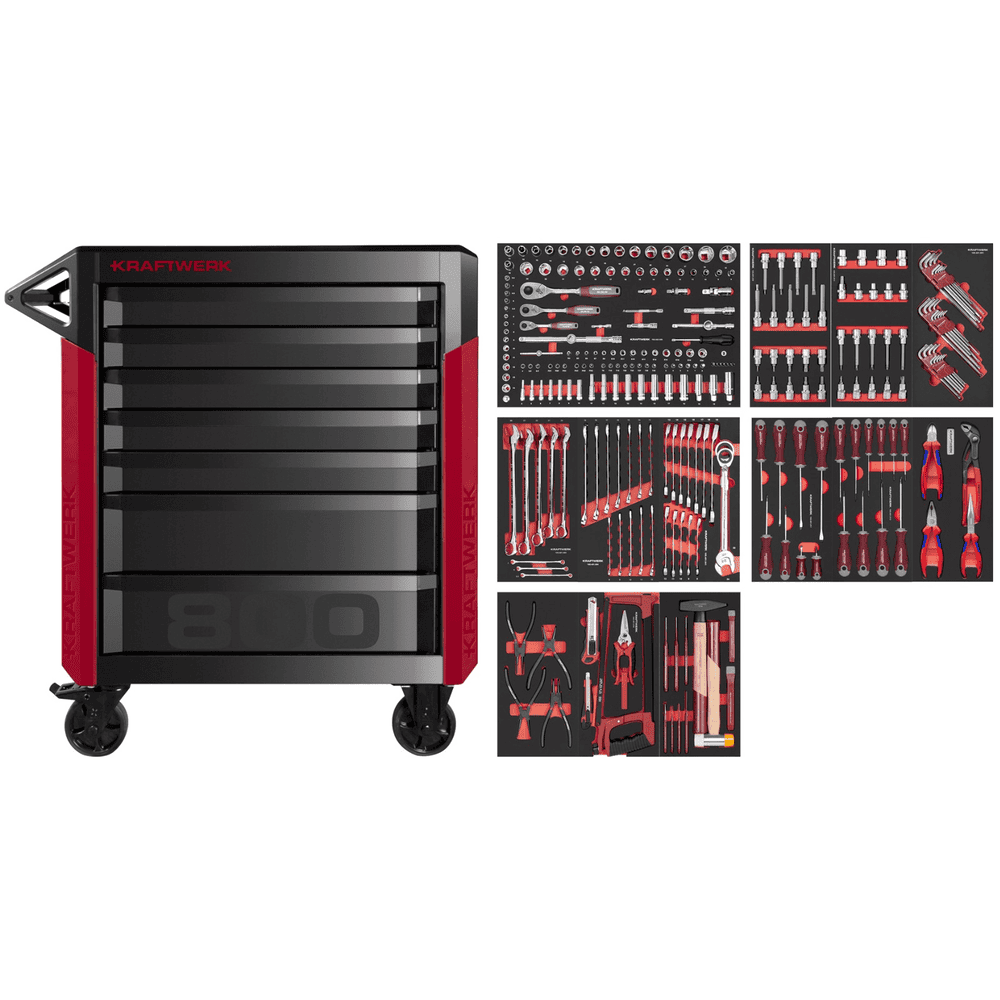 KRAFTWERK PRO LINE Werkstattwagen PT800 7 Schubladen, inkl. Werkzeug, 283-teilig, BxTxH 800 x 479 x 1000 mm