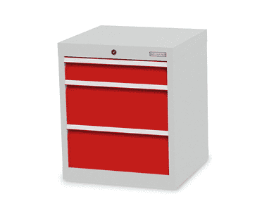 Schubladenschrank, Tiefe 500 mm, R 18-16, Schubladenanzahl 3 (1x100, 2x200 mm)