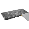 PE-Fassauffangwanne mit PE-Gitterrost, Auffangvolumen 270 l, 2480 x 1280 x 180 mm