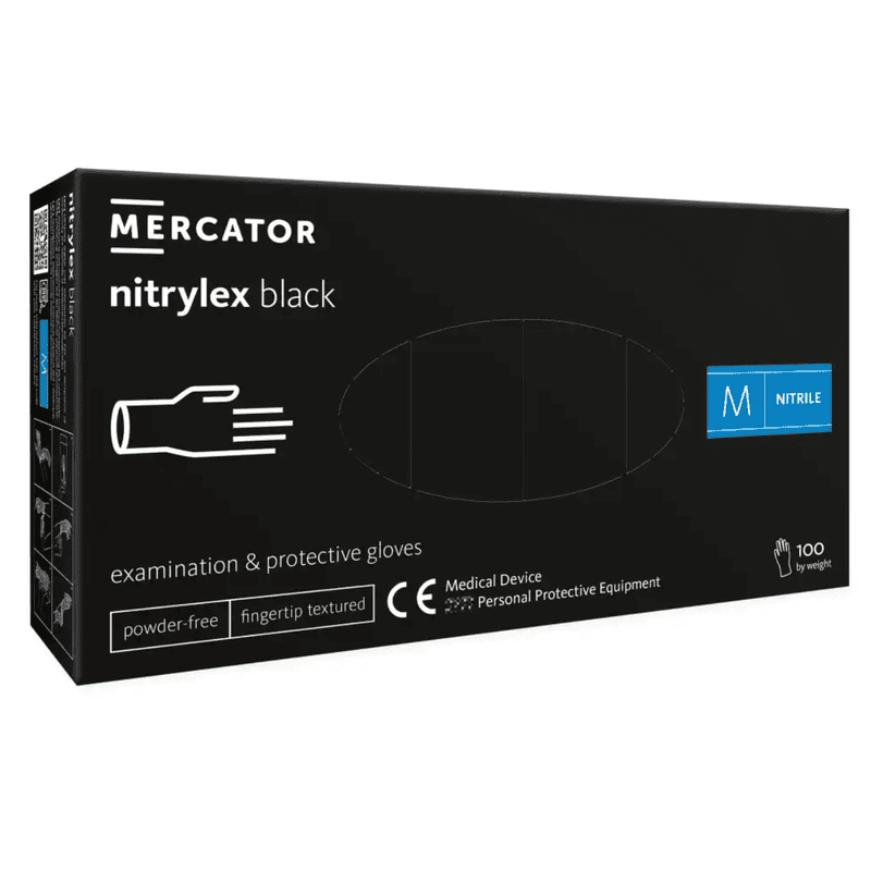 Nitril Einweghandschuhe NITRYLEX CLASSIC, schwarz, Packung à 100 Stück, puderfrei