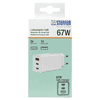Steffen GaN Ladeadapter 67 W PD, 1 × USB-A + 2 × USB-C, weiss