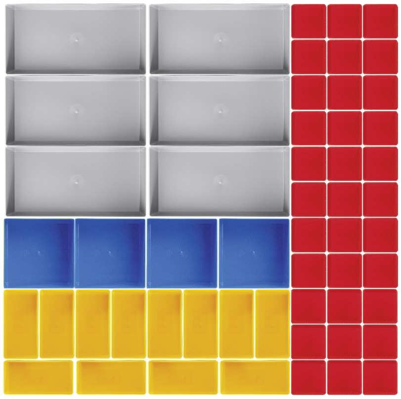 KRAFTWERK MOBILIO PRO Einsatzboxen-Set, 55-teilig, BxTxH 600 x 600 x 63 mm