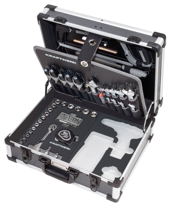 KRAFTWERK BASIC LINE Werkzeugkoffer B147, 3/8“ ohne Bohrschrauber mit Makita Einlage, 97-teilig