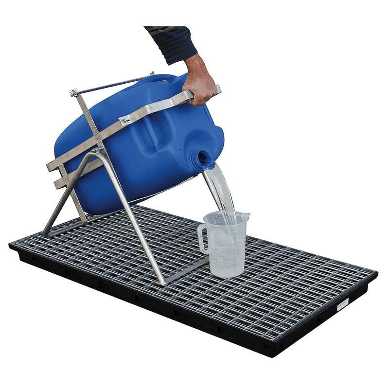 Chevalet inox pour bidon jusqu’à 60 litres