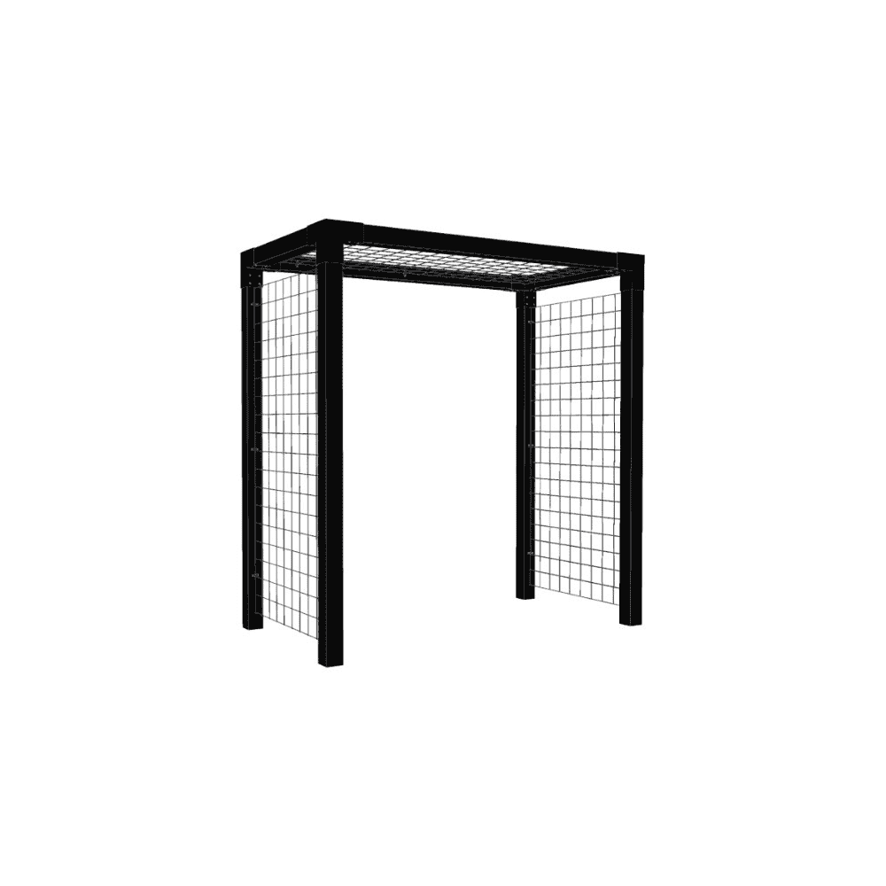 PLUS Arche à roses avec treillis, noir RAL 9005, L x L x H 1980 x 1080 x 2080 mm