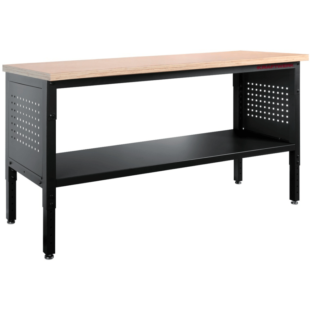 KRAFTWERK MOBILIO MODULAR Werkbank mit Ablageboden, höhenverstellbar, BxTxH 1829 x 610 x 760 mm