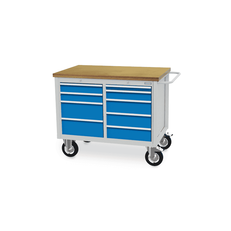 Bedrunka+Hirth Mobile Werkbank, R 18-24, 9 Schubladen, BxTxH 1200 x 750 x 995 mm